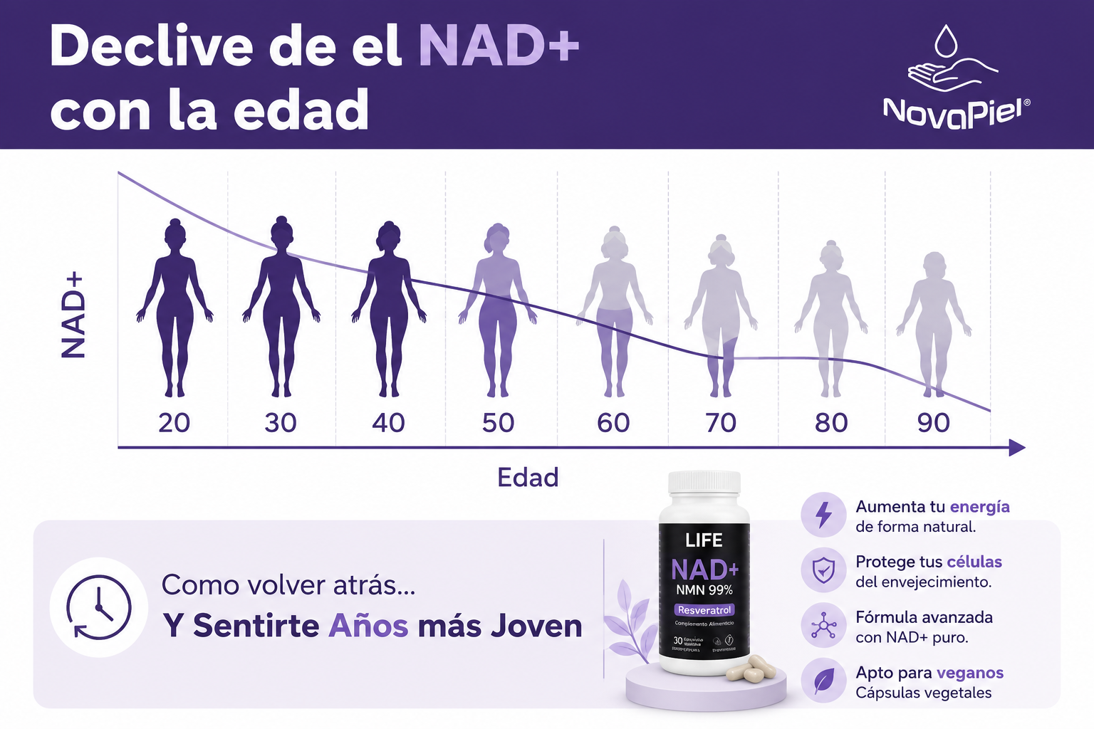 Declive del NAD+ con la edad